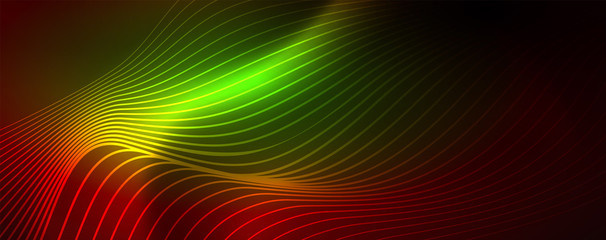 Shiny neon lines techno magic futuristic background, magic energy space light concept, abstract background wallpaper design