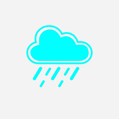Rain Icon on grey background. 
