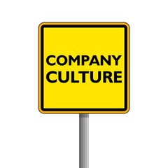 Company Culture modern yellow road sign