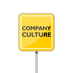 Company Culture modern yellow road sign