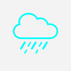 Rain Icon on grey background. 