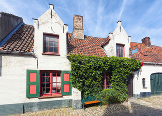 Traditional medieval architecture in the old town of Bruges (Brugge), Belgium