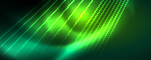 Naklejka premium Vector neon light lines concept, abstract background