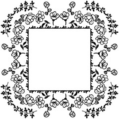 Vector illustration design poster with various pattern flower frame