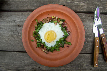 scrambled eggs with fresh chard
