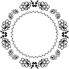 Vector illustration design poster with various pattern flower frame