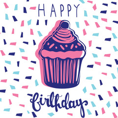 sweet glaze donut kawaii vector illustration