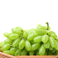 green grapes on white background
