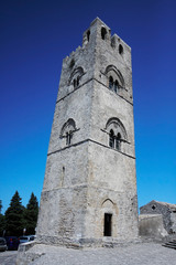 Fototapeta na wymiar Bell Tower of Cathedral in Erice. Sicily, Italy