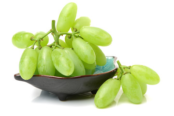 green grapes on white background