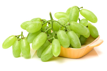 green grapes on white background