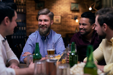 Mature man catches attention of his friends