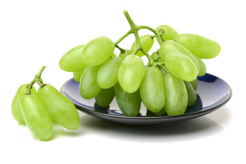 green grapes on white background