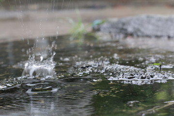 water flowing over rocks
