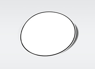 Rounded shaped sticker mockup isolated on white 3D rendering