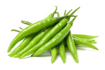 fresh chili on white background
