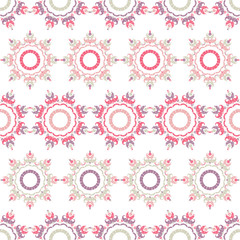 Paisley ornament. Polka dot. Ethnic boho seamless pattern. Ikat. Traditional ornament. Folk motif. Can be used for wallpaper, textile, invitation card, wrapping, web page background.