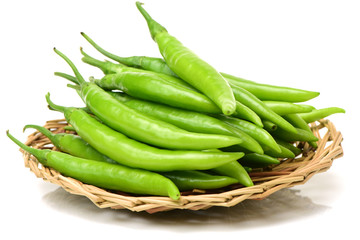 fresh chili on white background