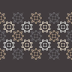 Paisley ornament. Polka dot. Ethnic boho seamless pattern. Ikat. Traditional ornament. Folk motif. Can be used for wallpaper, textile, invitation card, wrapping, web page background.