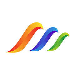 monogram/letter m logo with multicolored wave style