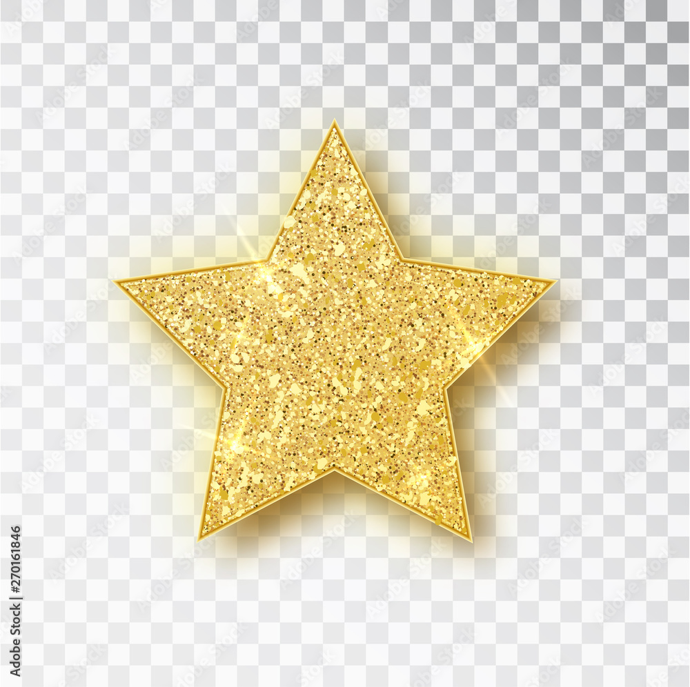 Wall mural gold glitter vector star. golden sparkle luxury design element. vector particles.
