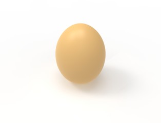3D rendering of an egg isolated in white background