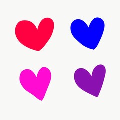 Hand Drawn Illustration Heart of Love in Valentine’s Day