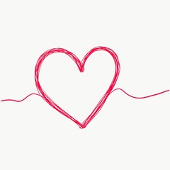 Hand drawn Colorful Hearts Element illustration on White Background