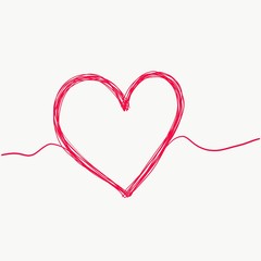 Hand drawn Colorful Hearts Element illustration on White Background
