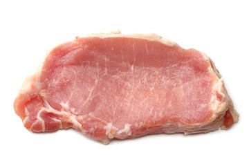 Raw pork meat isolated on white background