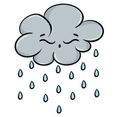 illustration of a cloud with rain