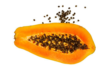 papaya isolated on white background
