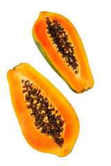 papaya isolated on white background