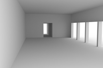 Empty Room Interior,  3d Render Illustration