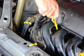 check oil machine level of engine car