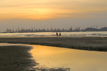 Sunset at  ha pak nai beach 2014