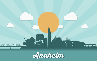 Obraz premium Anaheim skyline - California - United States of America - USA - vector illustration - Vector