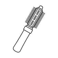 Line art black and white electric hairbrush