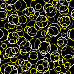 Yellow circles seamless pattern, great design for any purpose. Vector illustration Abstract graphic design fabric, packaging, paper. Abstract geometric shape.