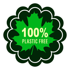 Plastic free product sign for labels, stickers