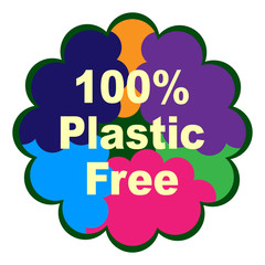Plastic free product sign for labels, stickers