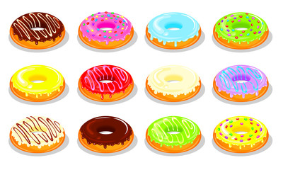 Fototapeta na wymiar Delicious glazed donuts
