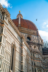 Florence, Tuscany / Italy: Santa Maria del Fiore Dome seen from Piazza del Duomo