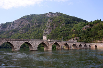 old stone bridge Visegrad Bosnia landmark