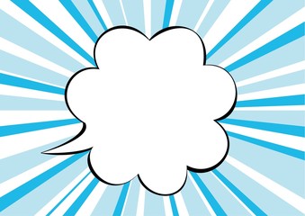 吹き出しと放射状の背景