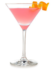 cosmopolitan cocktail isolated on white background - obrazy, fototapety, plakaty
