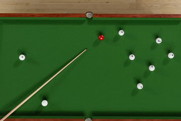 Вilliard table during the game
