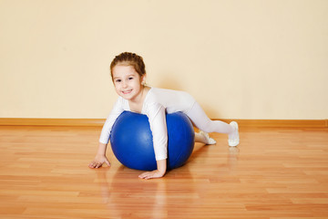   girl   with fitness ball