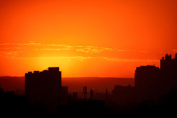 Fototapeta na wymiar sunset scenery at Cairo Egypt