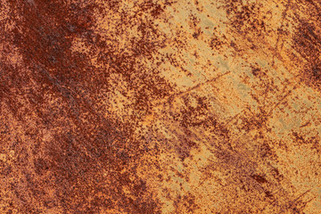 Grunge rusted metal texture. Rusty corrosion and oxidized background. Worn metallic iron panel.